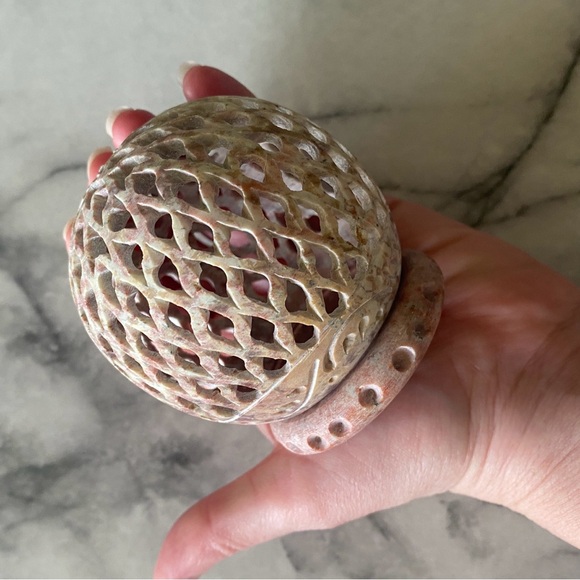 Carved Soapstone Incense Cone and Candle Burner - Picture 7 of 9